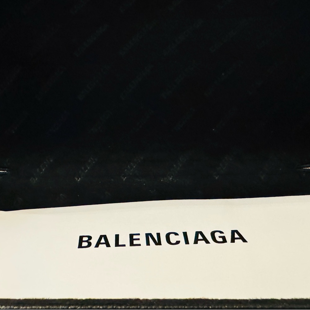 Balenciaga sunglasses in a Black Textured Leather Eyewear Sleeve